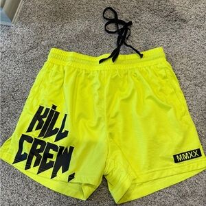 Kill Crew Neon Yellow Athletic Shorts